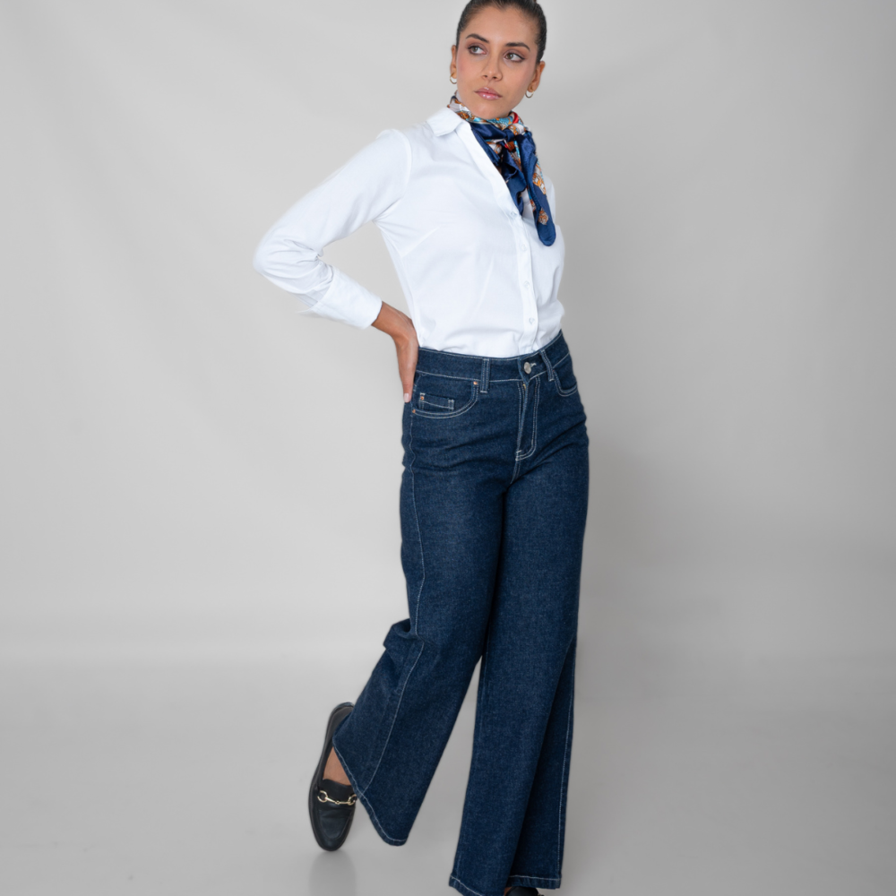 Jeans Wide Leg Azul