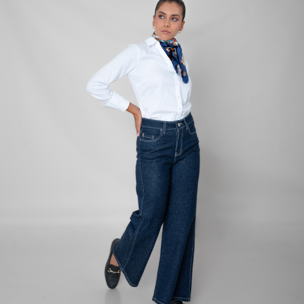 Jeans Wide Leg Azul